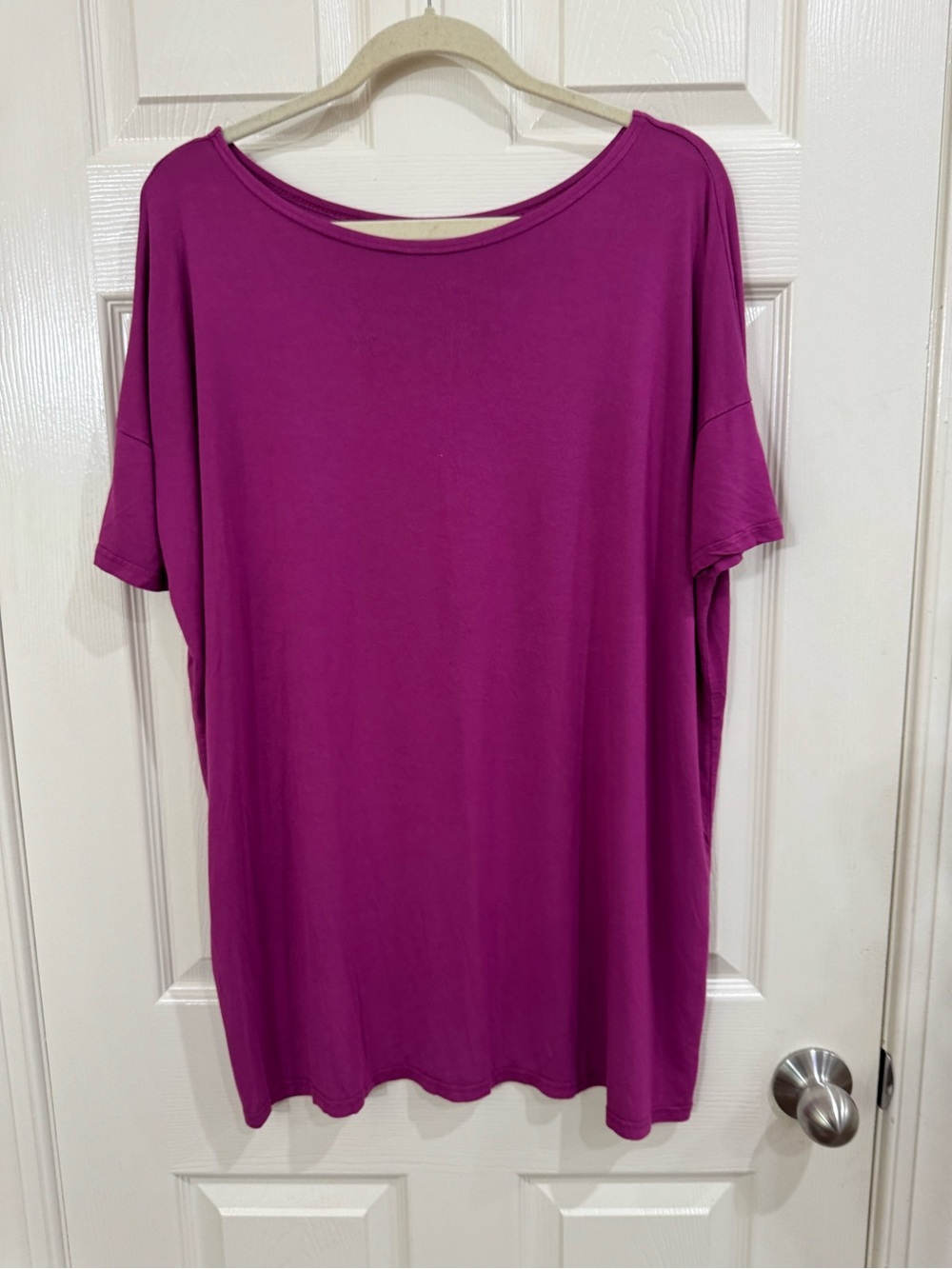 Piko 1988 Women's Boatneck Short Sleeve Tunic Top - Magenta